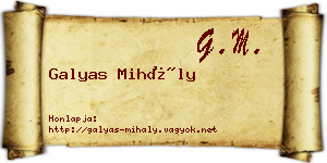 Galyas Mihály névjegykártya